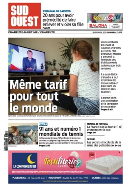 Sud Ouest 01 avril 2021 Sud Ouest N°20210401 du 01 avril 2021 à télécharger sur iPad