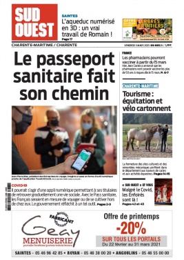 Sud Ouest 05 mars 2021 Sud Ouest N°20210305 du 05 mars 2021 à télécharger sur iPad