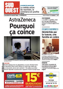 Sud Ouest 25 février 2021 Sud Ouest N°20210225 du 25 février 2021 à télécharger sur iPad