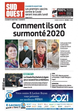 Sud Ouest 01 janvier 2021 Sud Ouest N°20210101 du 01 janvier 2021 à télécharger sur iPad