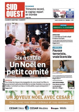 Sud Ouest 05 décembre 2020 Sud Ouest N°20201205 du 05 décembre 2020 à télécharger sur iPad
