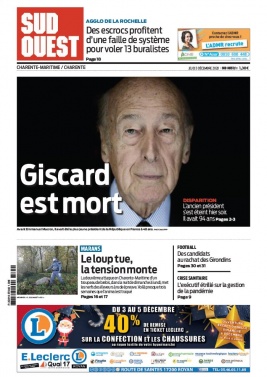 Sud Ouest 03 décembre 2020 Sud Ouest N°20201203 du 03 décembre 2020 à télécharger sur iPad