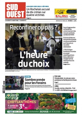 Sud Ouest 28 octobre 2020 Sud Ouest N°20201028 du 28 octobre 2020 à télécharger sur iPad