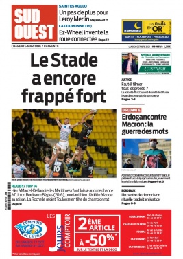 Sud Ouest 26 octobre 2020 Sud Ouest N°20201026 du 26 octobre 2020 à télécharger sur iPad