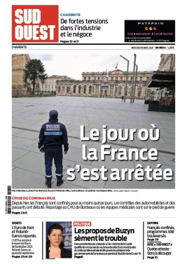 Sud Ouest 18 mars 2020 Sud Ouest N°20200318 du 18 mars 2020 à télécharger sur iPad