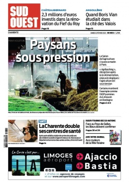 Sud Ouest 22 février 2020 Sud Ouest N°20200222 du 22 février 2020 à télécharger sur iPad