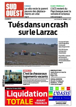 Sud Ouest 17 février 2020 Sud Ouest N°20200217 du 17 février 2020 à télécharger sur iPad