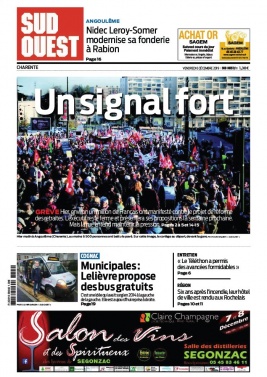 Sud Ouest 06 décembre 2019 Sud Ouest N°20191206 du 06 décembre 2019 à télécharger sur iPad