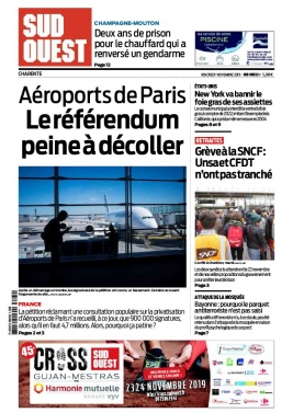 Sud Ouest 01 novembre 2019 Sud Ouest N°20191101 du 01 novembre 2019 à télécharger sur iPad