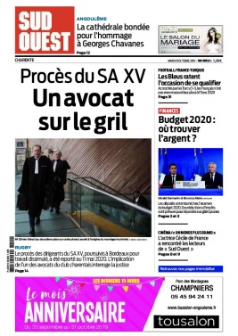 Sud Ouest 15 octobre 2019 Sud Ouest N°20191015 du 15 octobre 2019 à télécharger sur iPad