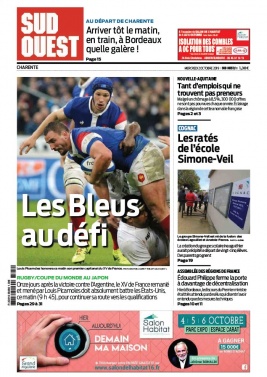 Sud Ouest 02 octobre 2019 Sud Ouest N°20191002 du 02 octobre 2019 à télécharger sur iPad