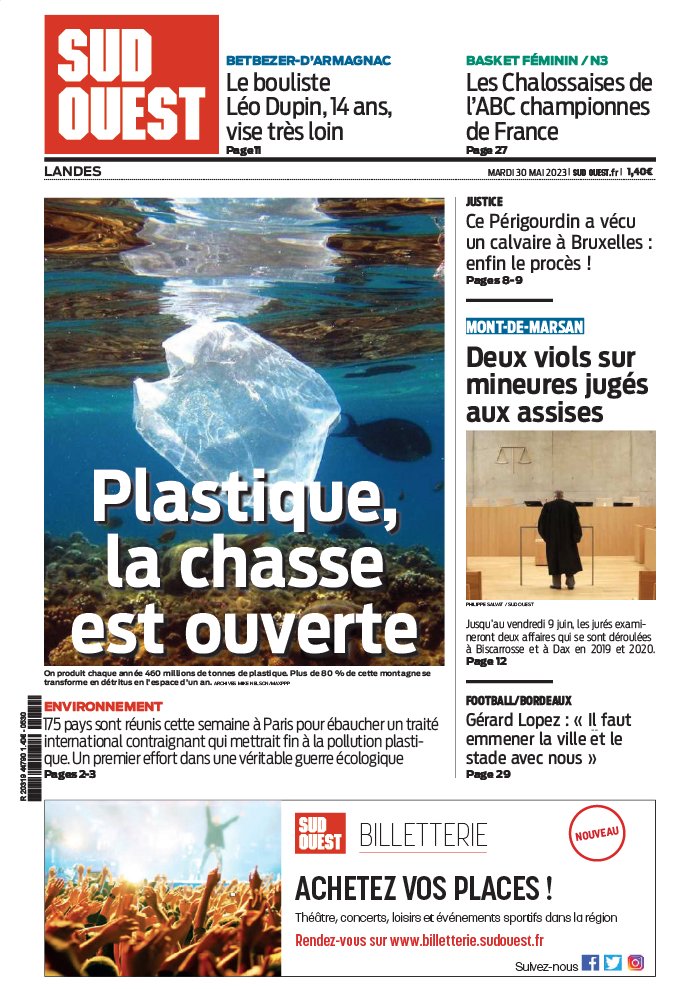 Sud Ouest N°20230530 du 30 mai 2023 à télécharger sur iPad