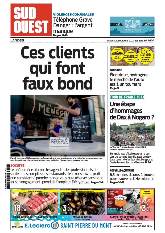 Sud Ouest N°20221021 Du 21 Octobre 2022 à Télécharger Sur IPad