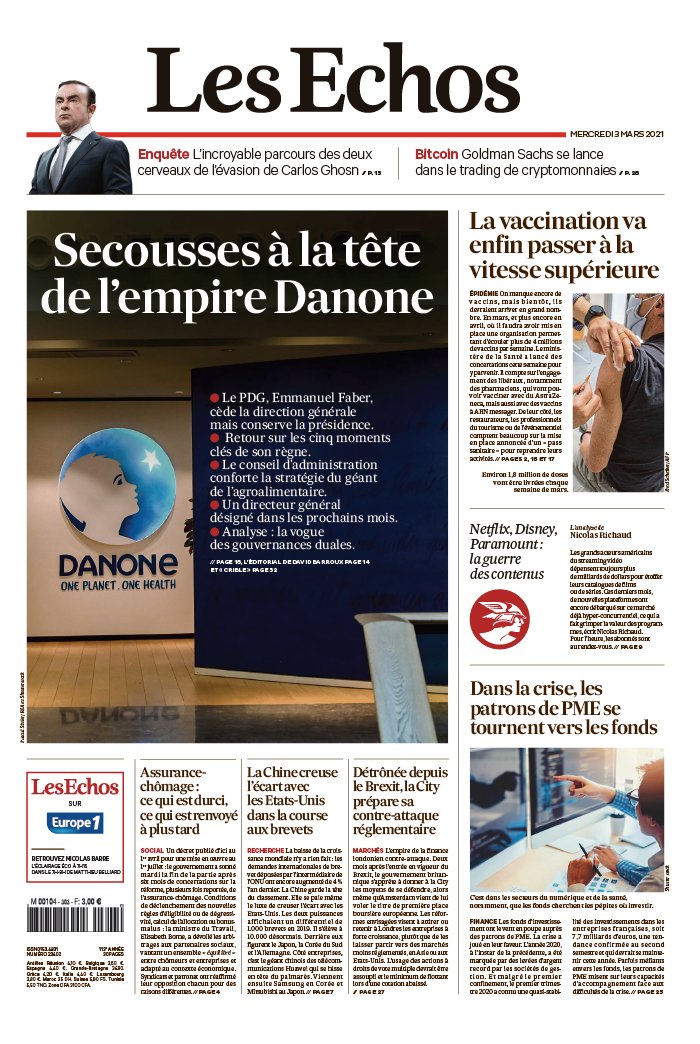 Les Echos 03 mars 2021 Abonnement aux Échos Pas Cher avec le BOUQUET ÉCONOMIE ePresse.fr