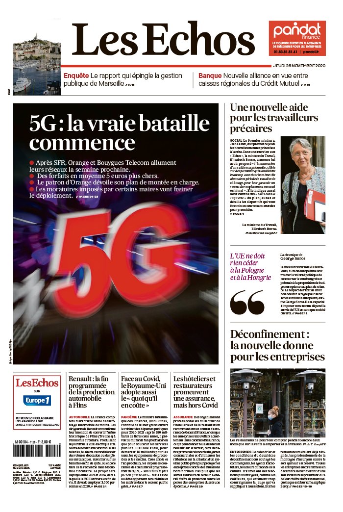 Les Echos 26 novembre 2020 Abonnement aux Échos Pas Cher avec le BOUQUET ÉCONOMIE ePresse.fr