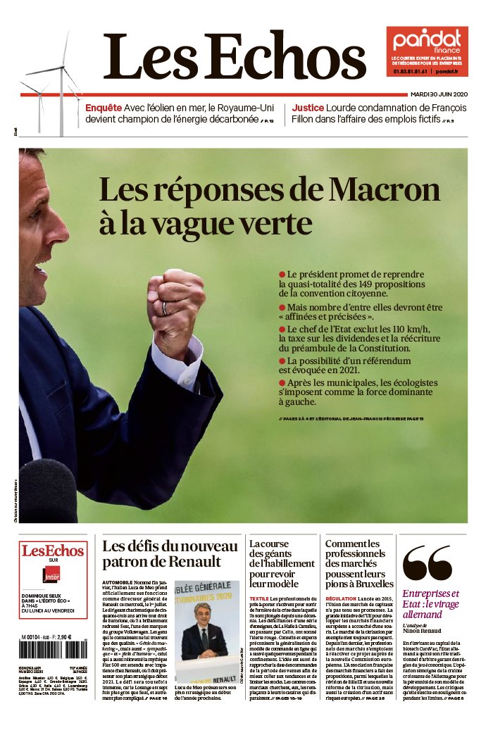 Les Echos 30 juin 2020 Les Echos N°23230 du 30 juin 2020 à télécharger sur iPad