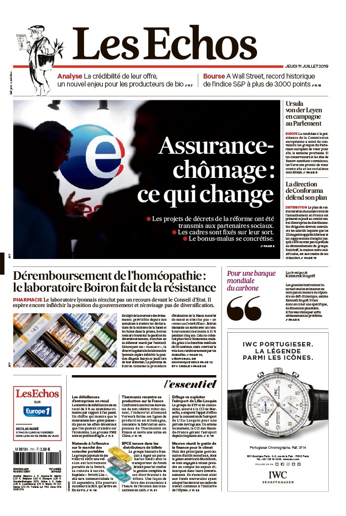 Les Echos 11 juillet 2019 Les Echos N°22987 du 11 juillet 2019 à télécharger sur iPad