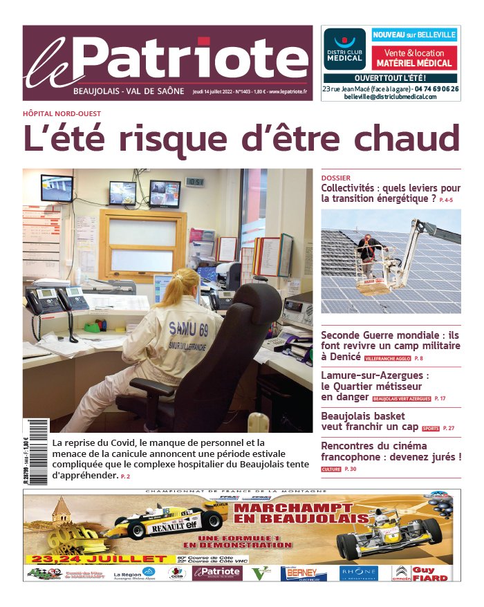 Le Patriote Beaujolais N°1403 Du 14 Juillet 2022 à Télécharger Sur Ipad 9508