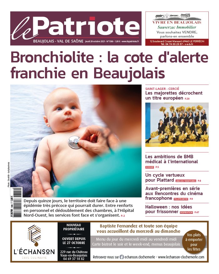 Le Patriote Beaujolais N°1366 Du 28 Octobre 2021 à Télécharger Sur Ipad 4080