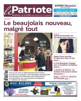 Le Patriote Beaujolais N°1312 du 15 octobre 2020 à télécharger sur iPad