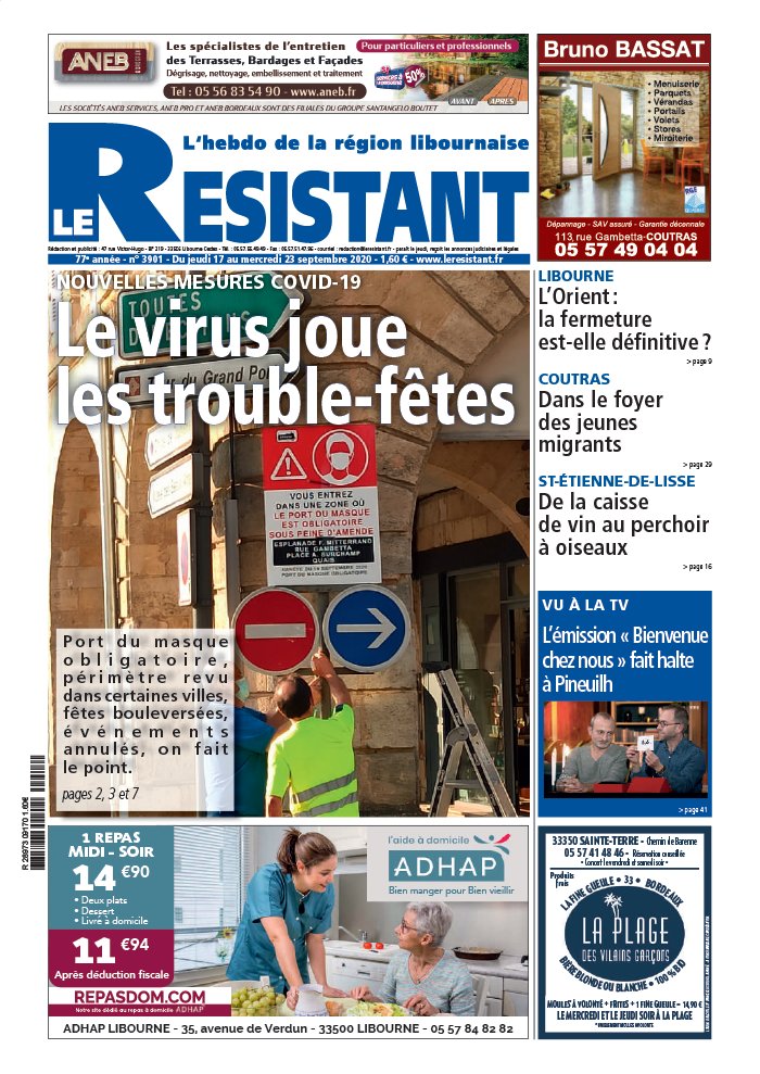 Le Résistant 17 septembre 2020 Abonnement Le Résistant Pas Cher avec BOUQUET INFO ePresse.fr