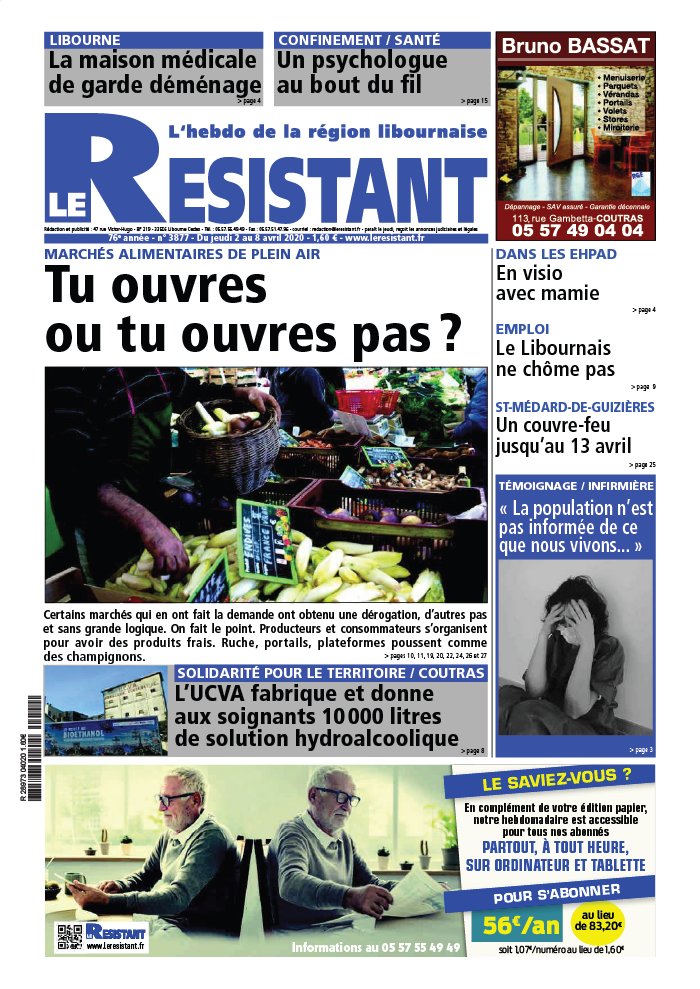 Le Résistant 02 avril 2020 Abonnement Le Résistant Pas Cher avec BOUQUET INFO ePresse.fr