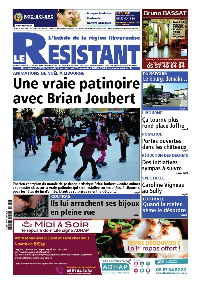 Le Résistant 14 novembre 2019 Abonnement Le Résistant Pas Cher avec BOUQUET INFO ePresse.fr