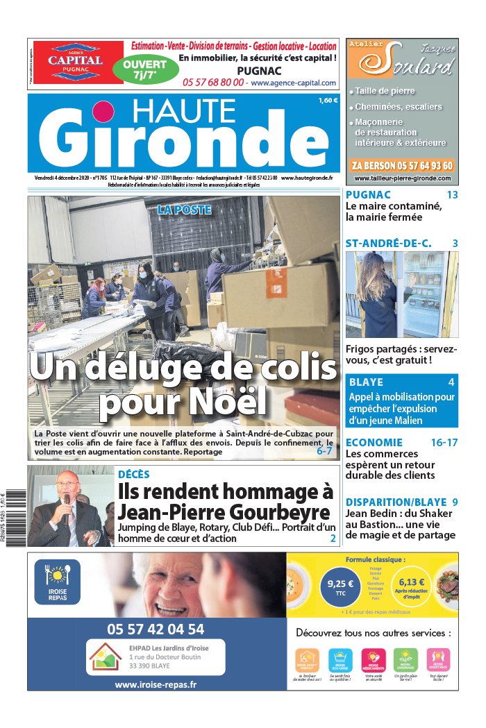Haute Gironde 04 décembre 2020 Abonnement Haute Gironde Pas Cher avec BOUQUET INFO ePresse.fr
