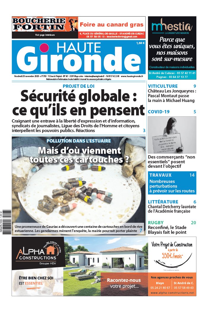 Haute Gironde 20 novembre 2020 Abonnement Haute Gironde Pas Cher avec BOUQUET INFO ePresse.fr