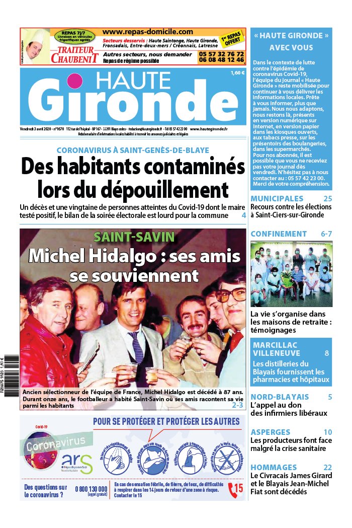 Haute Gironde 03 avril 2020 Abonnement Haute Gironde Pas Cher avec BOUQUET INFO ePresse.fr