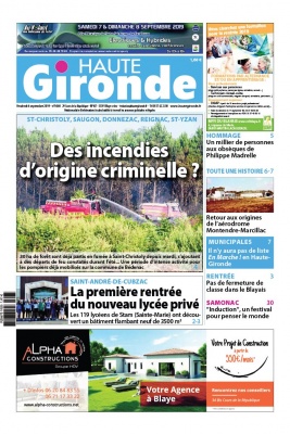 Haute Gironde N°1640 du 06 septembre 2019 à télécharger sur iPad