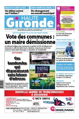 Haute Gironde N°1591 du 28 septembre 2018 à télécharger sur iPad