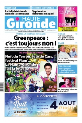Haute Gironde N°1582 du 27 juillet 2018 à télécharger sur iPad