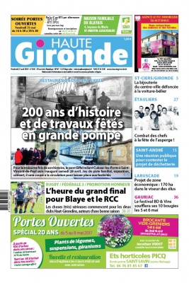 Haute Gironde N°1569 du 27 avril 2018 à télécharger sur iPad
