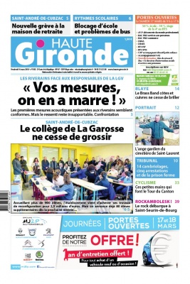 Haute Gironde N°1563 du 16 mars 2018 à télécharger sur iPad