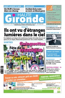Haute Gironde N°1629 du 21 juin 2019 à télécharger sur iPad