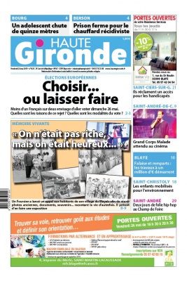 Haute Gironde N°1625 du 24 mai 2019 à télécharger sur iPad