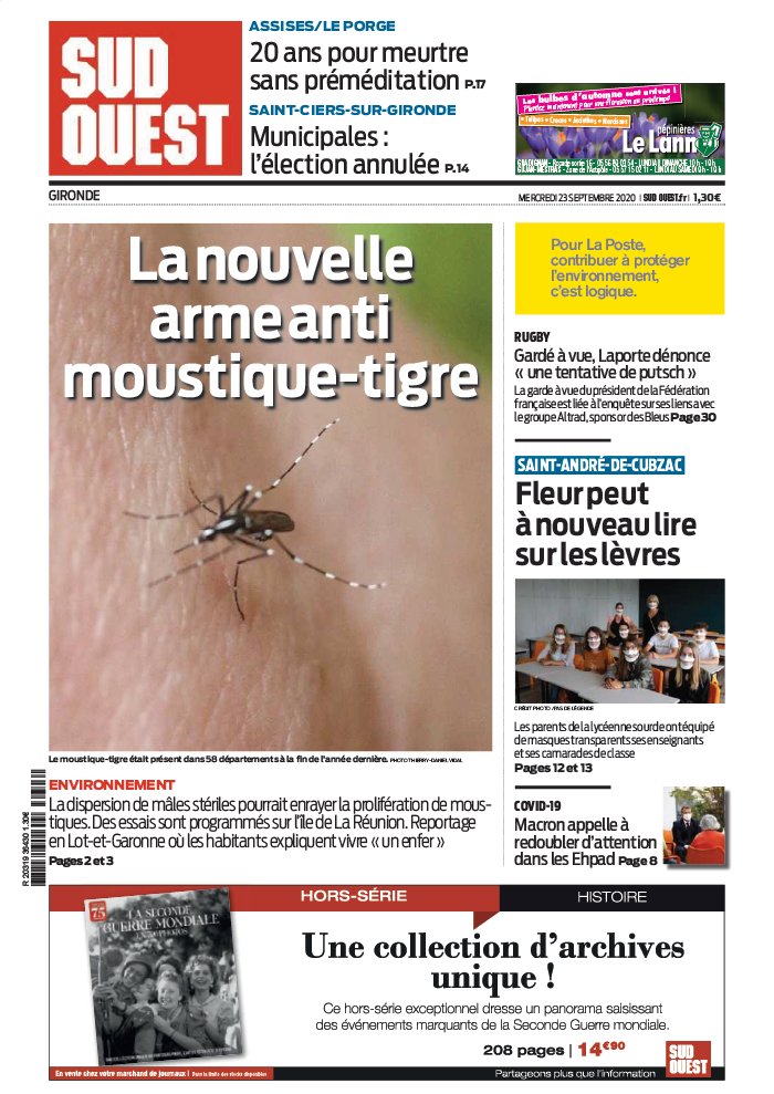 Sud Ouest 23 septembre 2020 Sud Ouest - Gironde du 23 septembre 2020