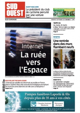 Sud Ouest 03 septembre 2021 Abonnement Sud Ouest Pas Cher avec BOUQUET INFO ePresse.fr