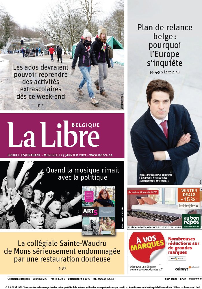 La Libre Belgique 27 janvier 2021 Abonnement La Libre Belgique Pas Cher avec le BOUQUET ePresse.fr