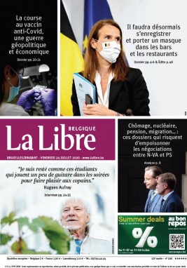 La Libre Belgique N°20200724 du 24 juillet 2020 à télécharger sur iPad