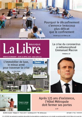 La Libre Belgique N°20200423 du 23 avril 2020 à télécharger sur iPad