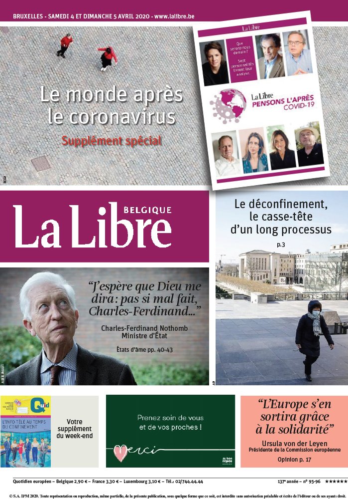La Libre Belgique 04 avril 2020 Abonnement La Libre Belgique Pas Cher avec le BOUQUET ePresse.fr