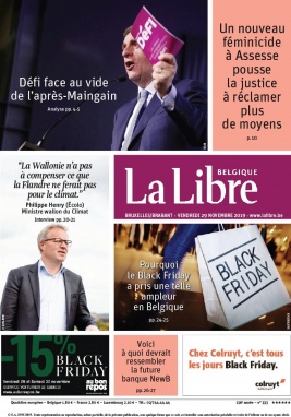 La Libre Belgique N°20191129 du 29 novembre 2019 à télécharger sur iPad