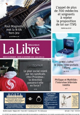 La Libre Belgique N°20191126 du 26 novembre 2019 à télécharger sur iPad