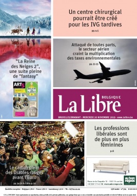 La Libre Belgique N°20191120 du 20 novembre 2019 à télécharger sur iPad