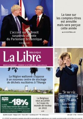 La Libre Belgique N°20191018 du 18 octobre 2019 à télécharger sur iPad