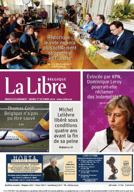 La Libre Belgique N°20191001 du 01 octobre 2019 à télécharger sur iPad