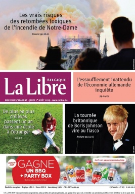La Libre Belgique N°20190801 du 01 août 2019 à télécharger sur iPad