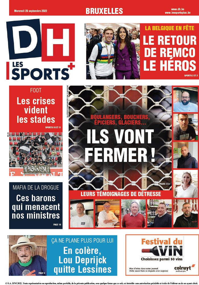 La Dernière Heure/Les Sports N°20220928 du 28 septembre 2022 à